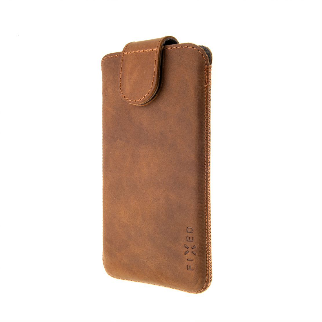 Kožené pouzdro FIXED Posh, velikost 4XL, hnědé
