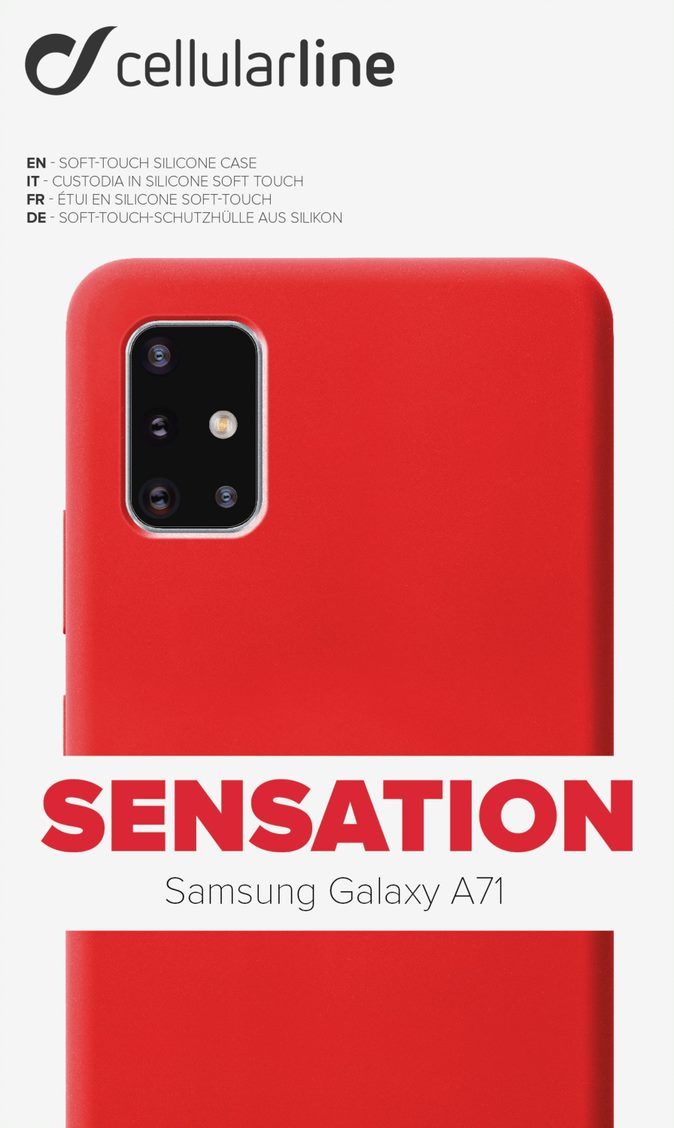 Ochranný silikonový kryt Cellularline SENSATION pro Samsung Galaxy A71, červený