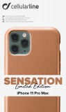 Ochranný silikonový kryt Cellularline Sensation Metallic pro Apple iPhone 11 Pro Max, zlatý