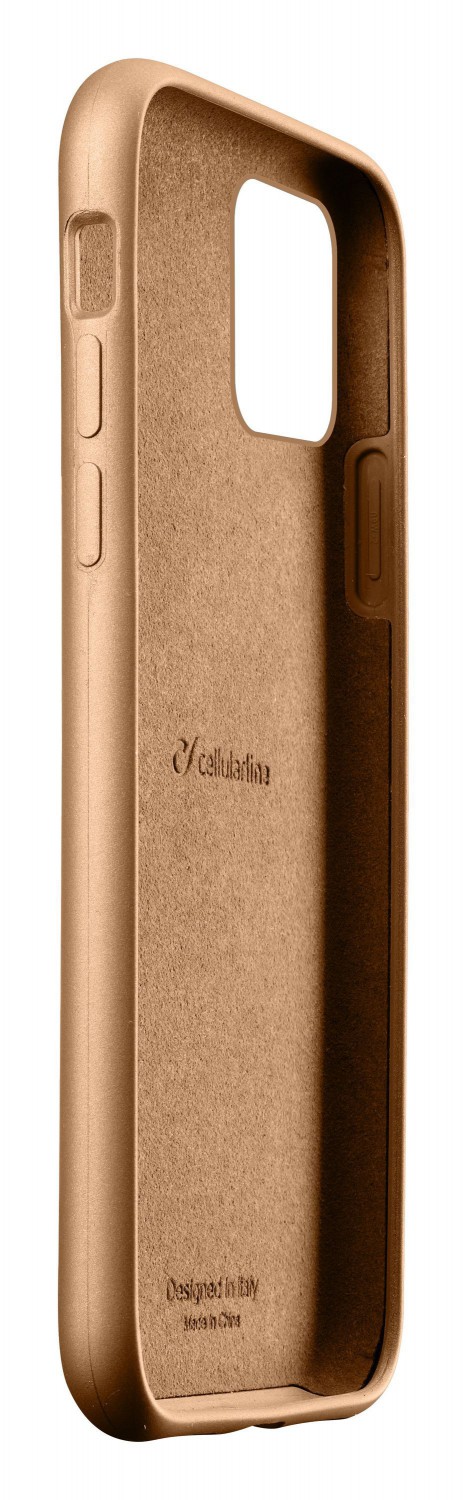 Ochranný silikonový kryt Cellularline Sensation Metallic pro Apple iPhone 11, zlatý
