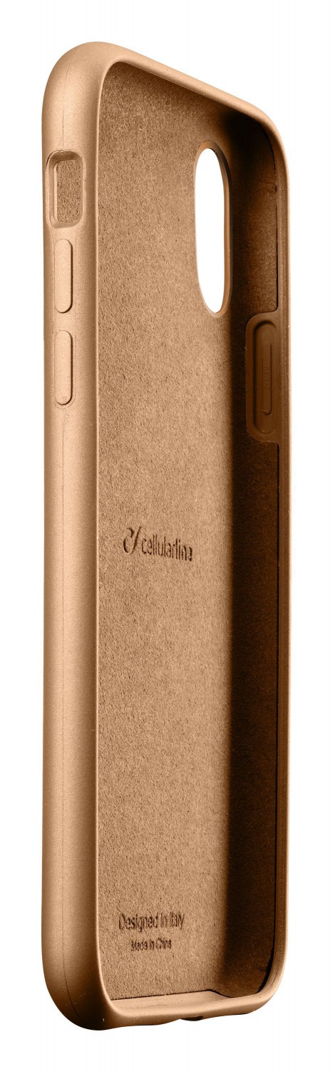 Ochranný silikonový kryt Cellularline Sensation Metallic pro Apple iPhone XR, zlatý