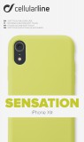 Ochranný silikonový kryt CellularLine SENSATION pro Apple iPhone XR, limetkový neon