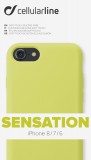 Ochranný silikonový kryt CellularLine SENSATION pro Apple iPhone 8/7/6, limetkový neon