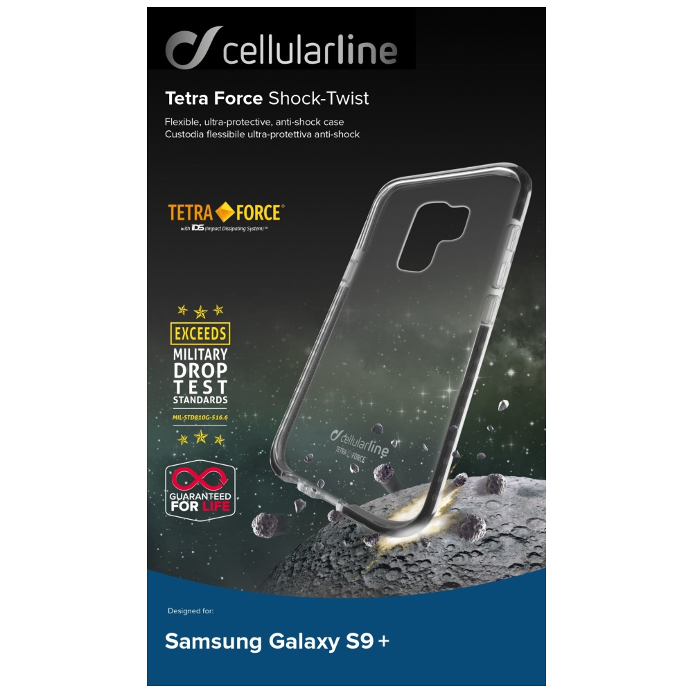 Puzdro CellularLine Tetra Force Shock-Twist pre Samsung Galaxy S9 +, čierna