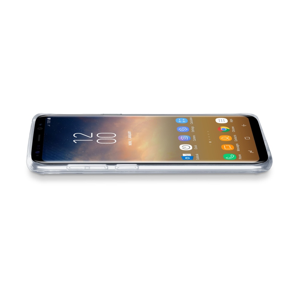 Zadný kryt s ochranným rámčekom CellularLine Clear Duo pre Samsung Galaxy S9 +, číra