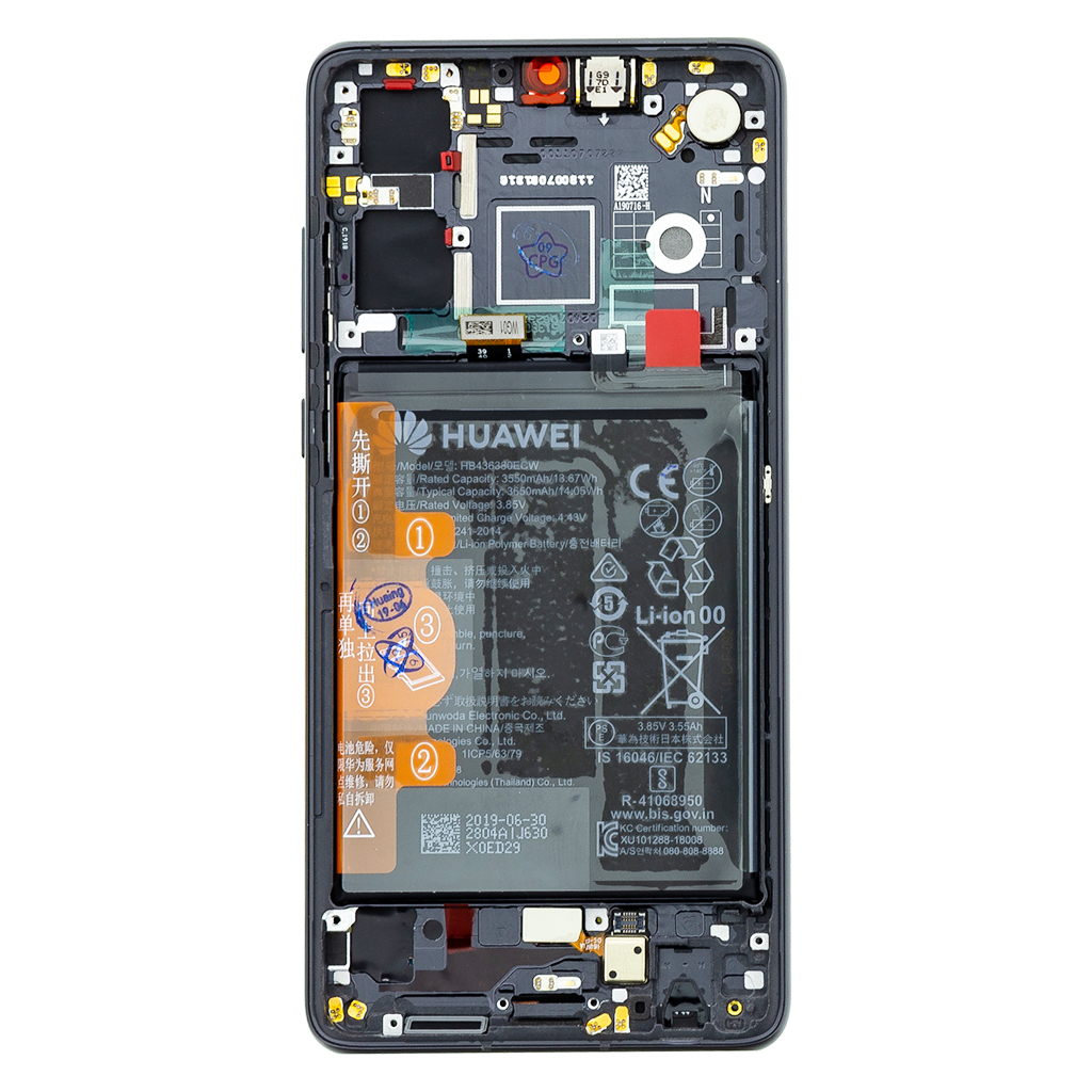 LCD + dotyk + predný kryt pre Huawei P30, black