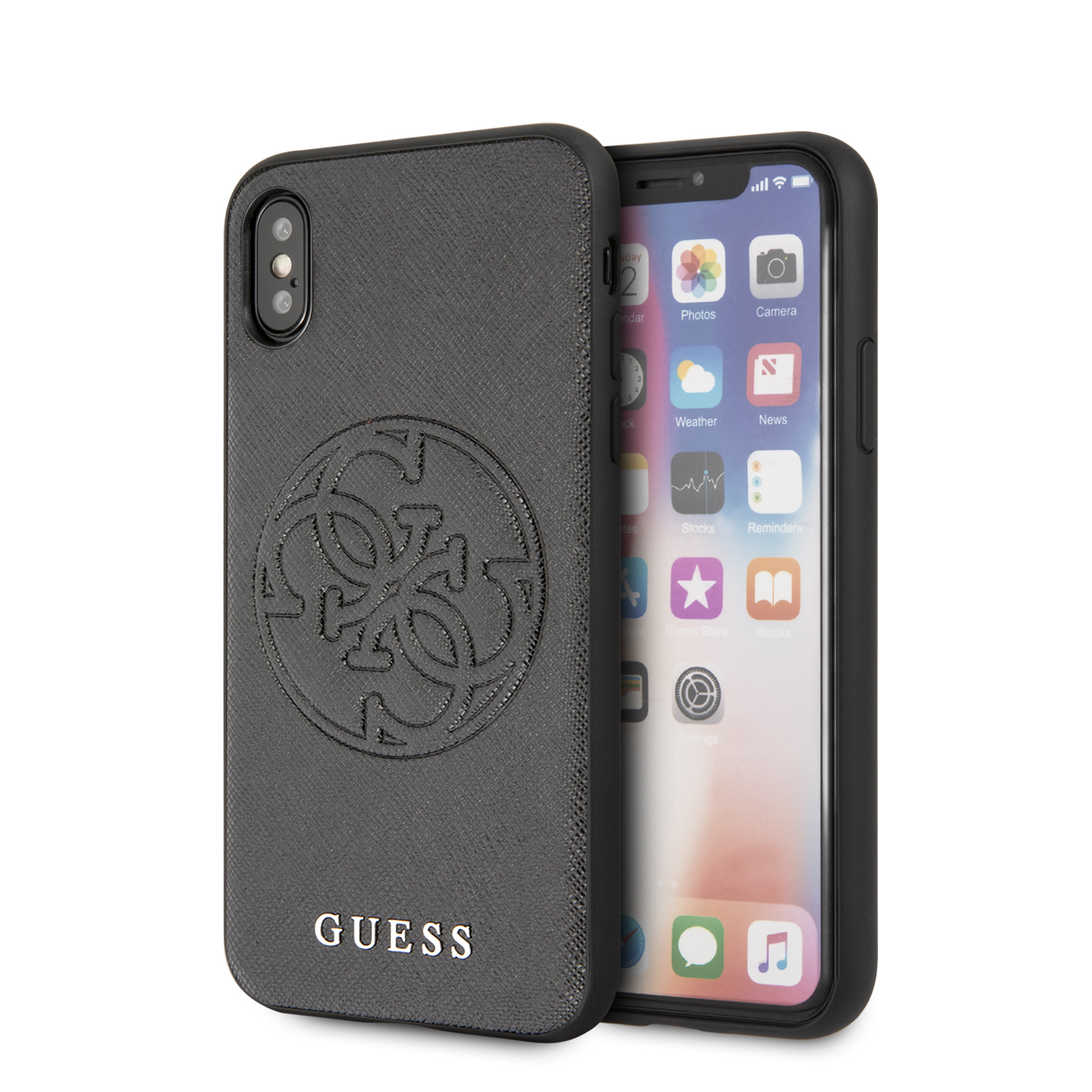 Guess Saffiano Zadní kryt GUHCPXRSSASBK pro Apple iPhone X/Xs black