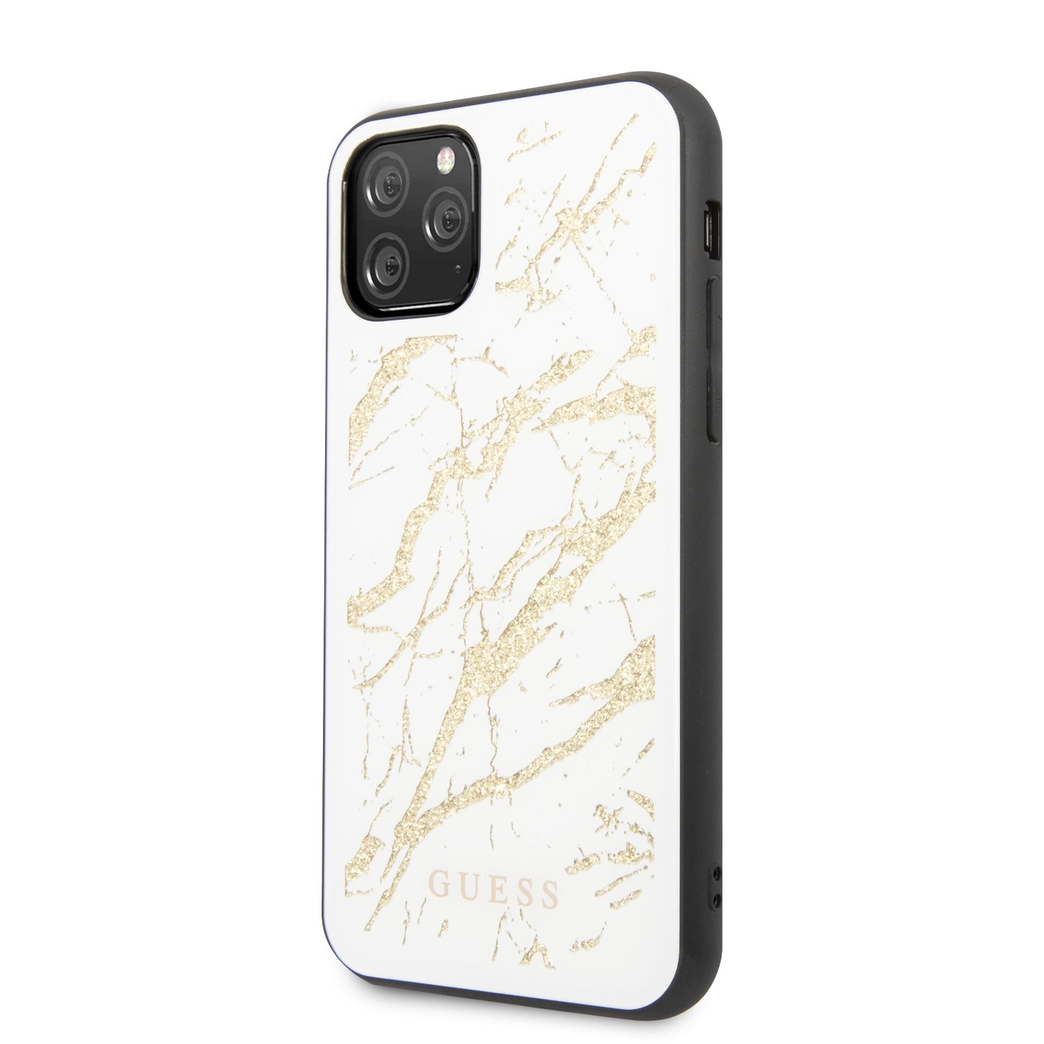 Guess Marble Glass Zadní kryt GUHCN61MGGWH pro Apple iPhone 11 white 