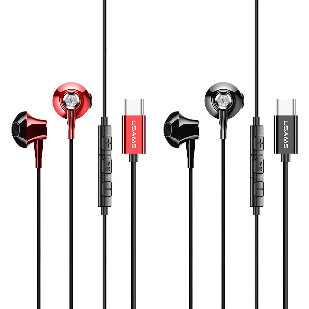 USAMS EP-25 In-Ear Metal Stereo Headset Type C red