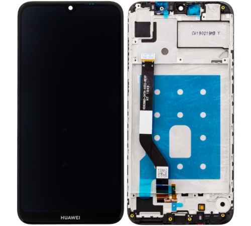 LCD + dotyk + predný kryt pre Huawei Y7 2019, black