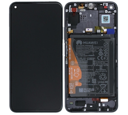 LCD + dotyk + predný kryt + batérie pre Honor 20, black (Service Pack)