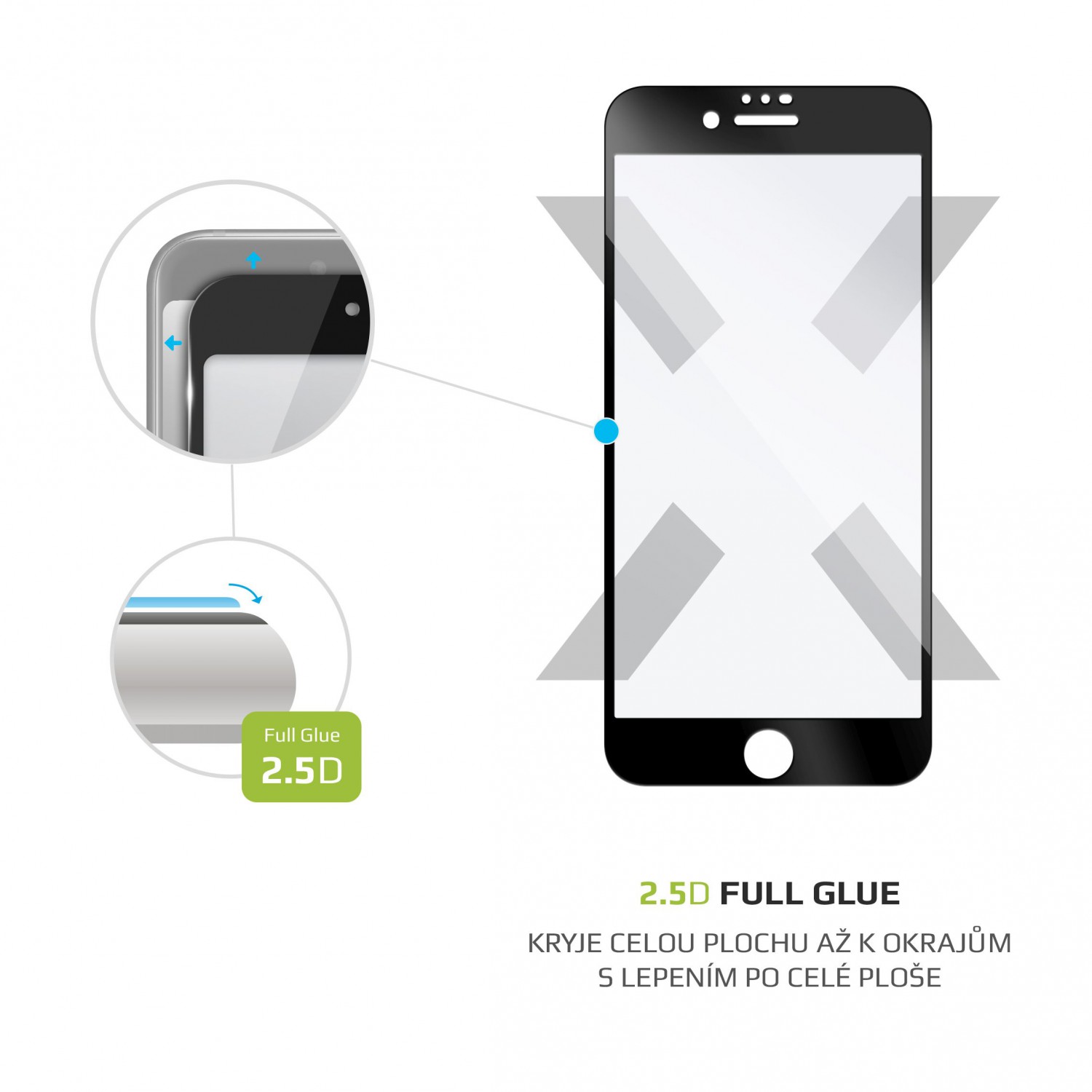 Ochranné tvrzené sklo FIXED Full-Cover pro Apple iPhone 7/8/SE2020/SE2022, černá