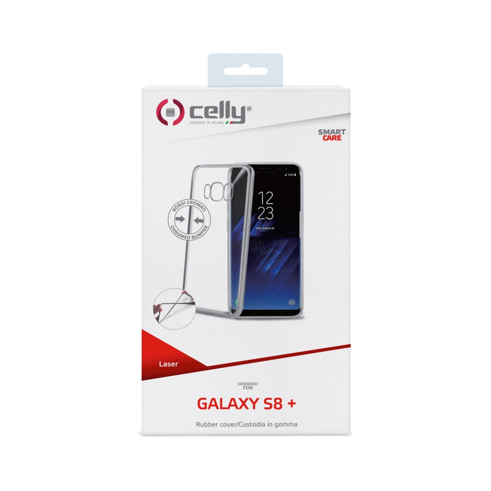 CELLY Laser silikonové pouzdro pro Samsung Galaxy S8 Plus, stříbrné