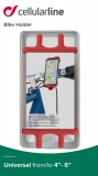 Silikónový držiak CellularLine Bike Holder pre mobilné telefóny na riadidlá, červený