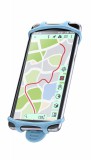 Silikonový držák Cellularline Bike Holder pro mobilní telefony na řídítka, modrý