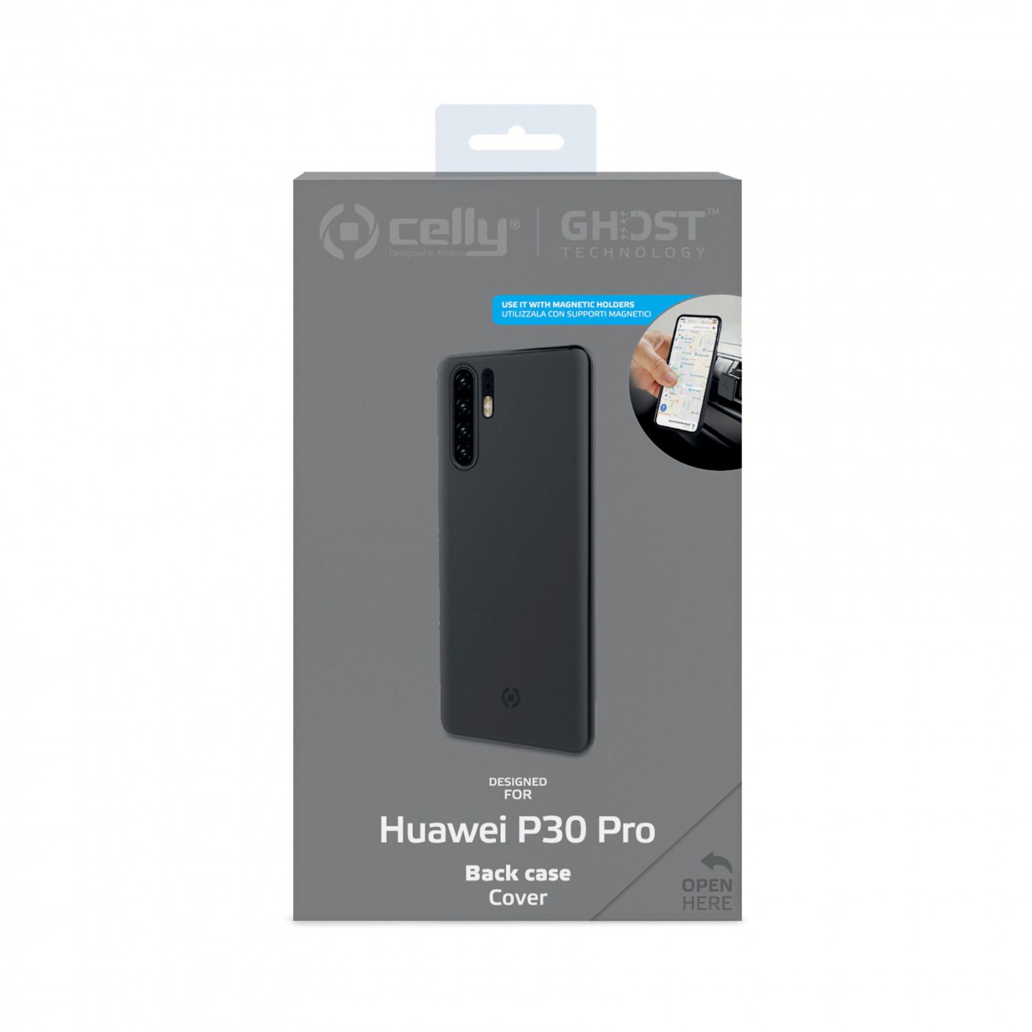 CELLY GHOSTSKIN Zadní magnetický kryt pro Huawei P30 Pro, černý