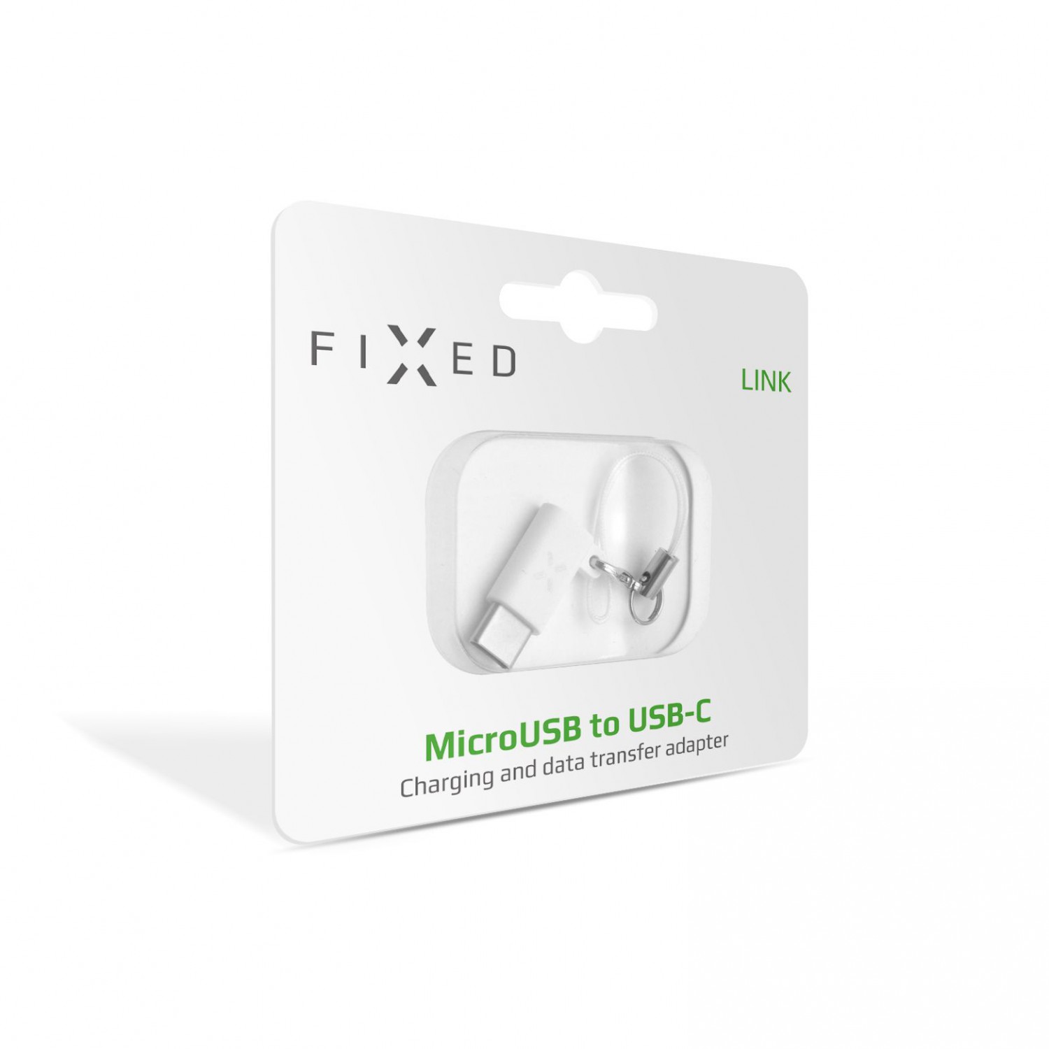 Redukcia FIXED Link z microUSB na USB-C, biela