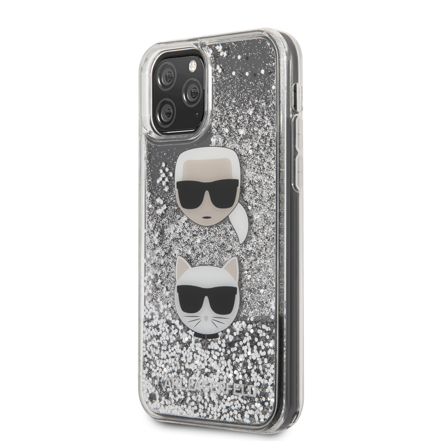 Karl Lagerfeld Heads Glitter Kryt KLHCN65KCGLSL Apple iPhone 11 Pro Max silver