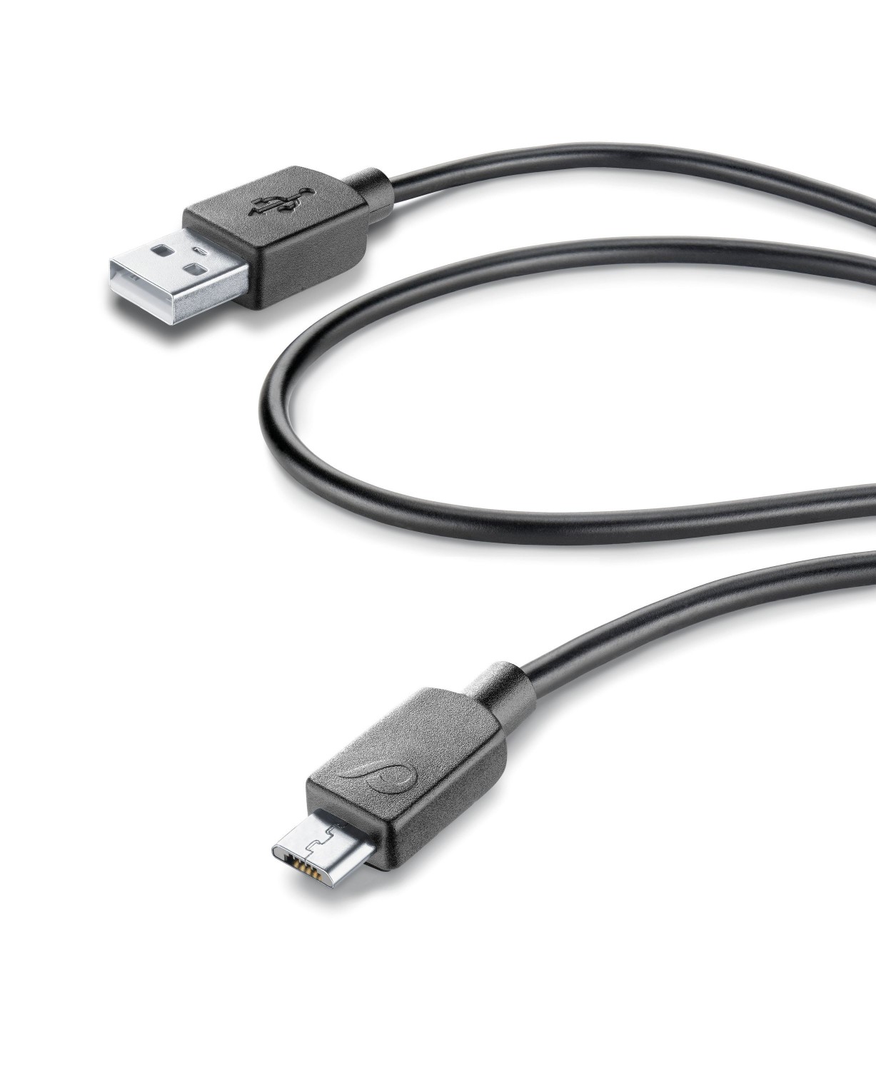 USB dátový kábel CellularLine s micro USB konektorom, 60 cm, čierny
