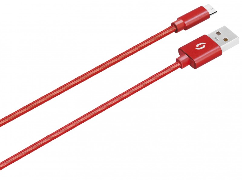 Datový kabel ALIGATOR PREMIUM 2A, MicroUSB 2m, červená