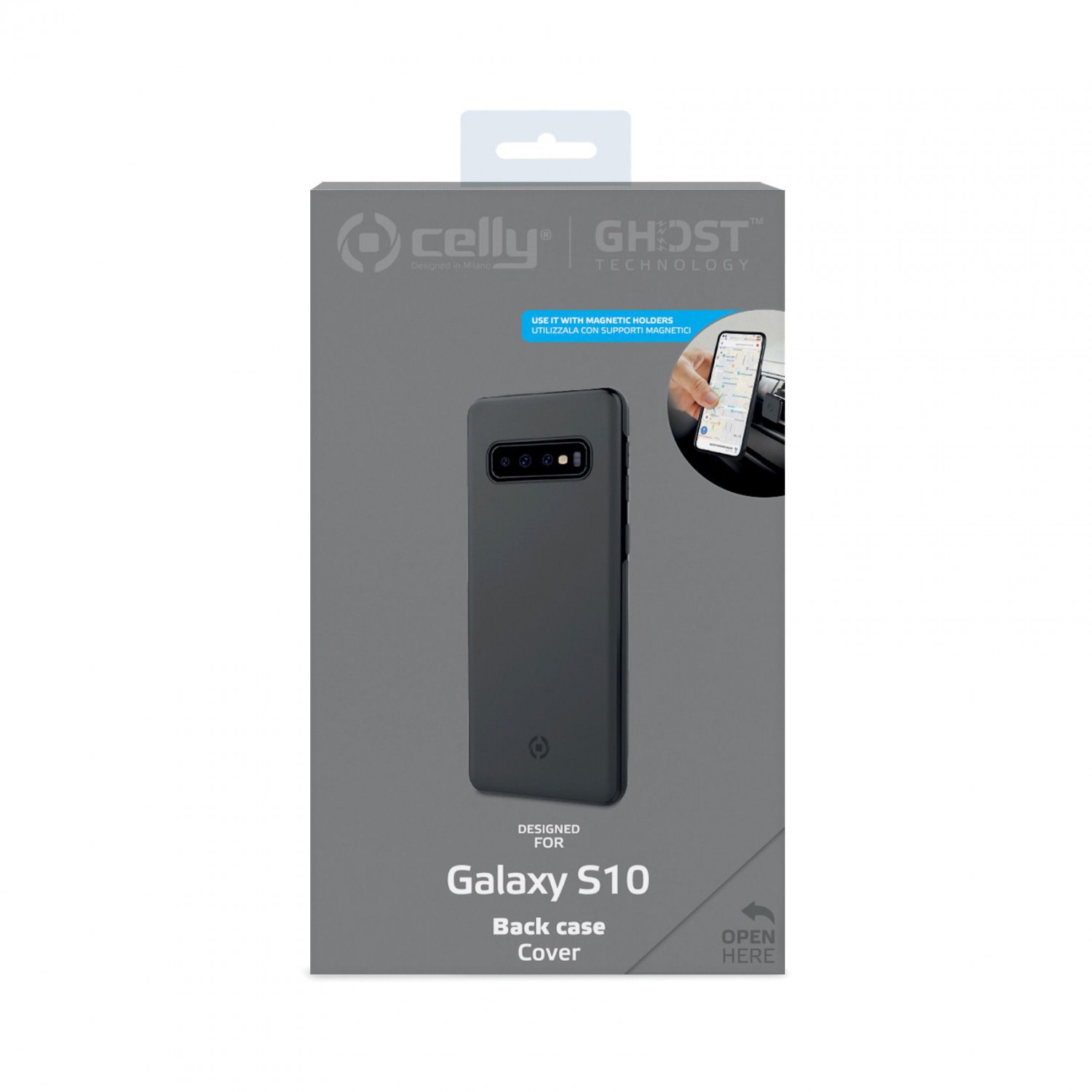 CELLY GHOSTSKIN Zadní magnetický kryt pro Samsung Galaxy S10, černý