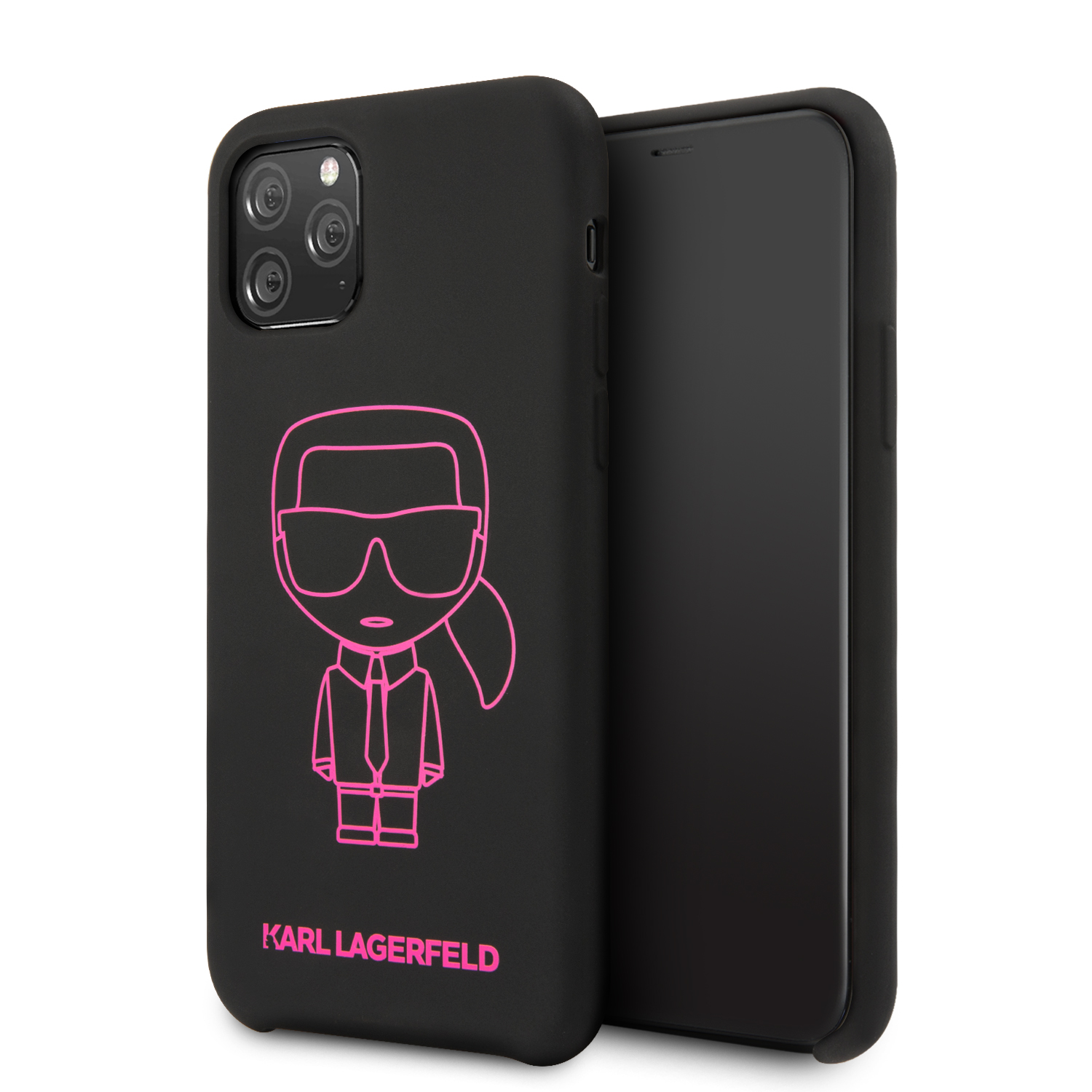 Karl Lagerfeld silikonový kryt KLHCN58SILFLPBK Apple iPhone 11 Pro pink out black 
