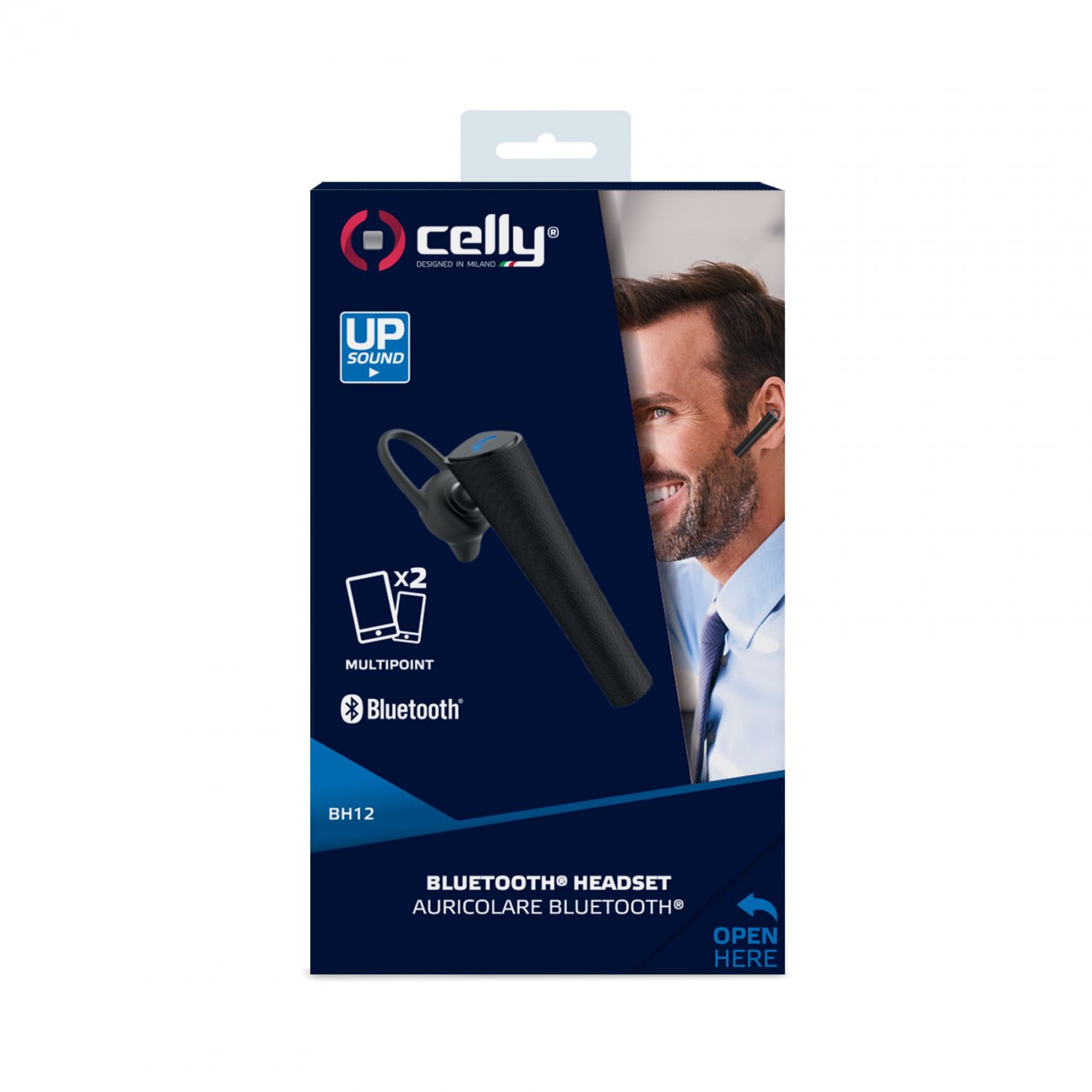 Bluetooth headset CELLY BH12, multipoint, černý