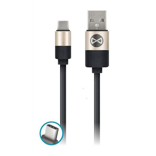 Dátový kábel Forever USB-C 1m 2A modern čierny
