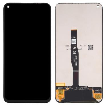 LCD + dotyk + přední kryt + pro Huawei P40 Lite, Midnight Black (Service Pack)
