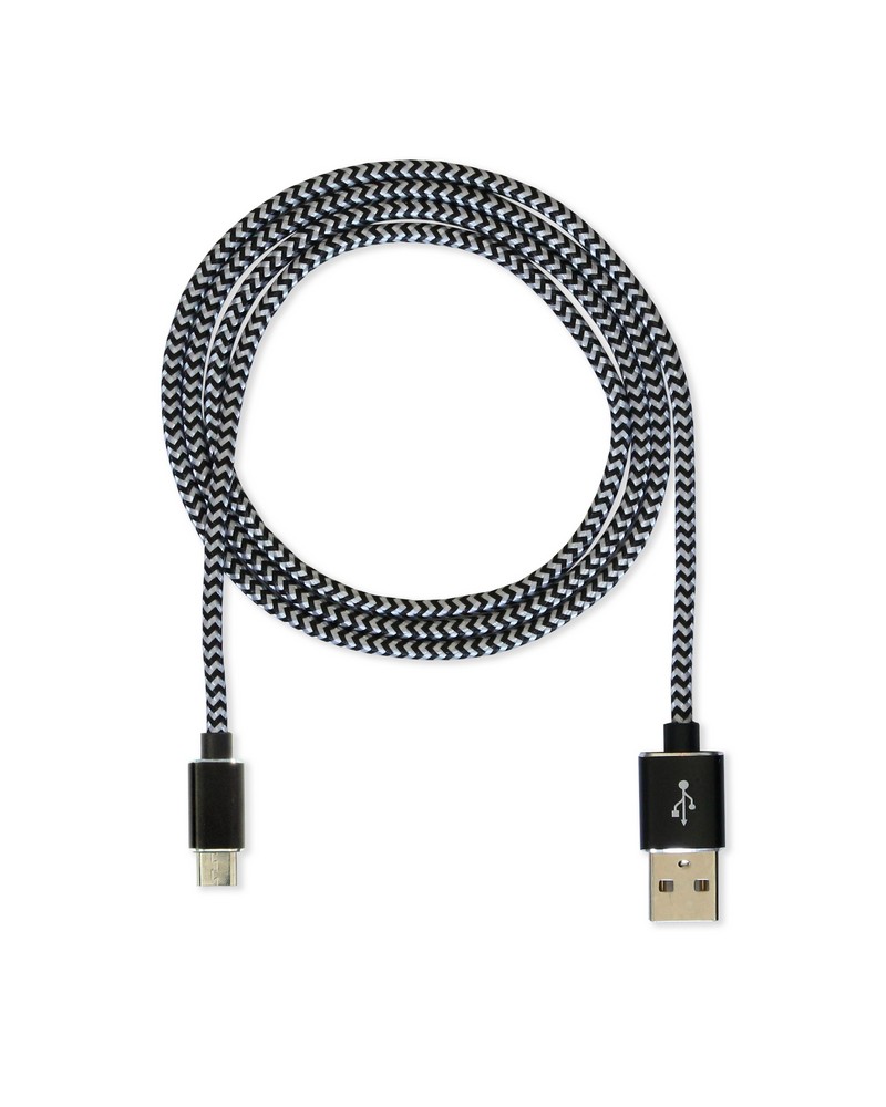 Datový kabel CUBE1 nylon USB > microUSB, 1m, černá