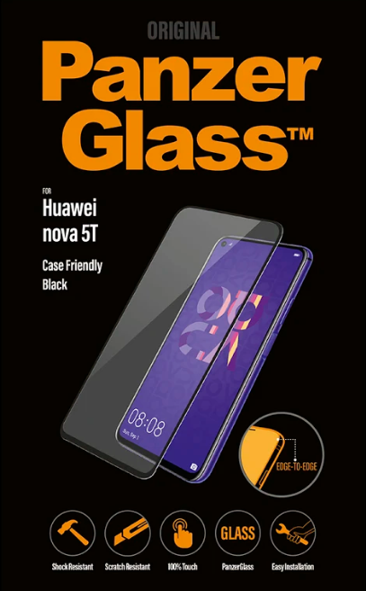 Ochranné sklo displeje PanzerGlass Edge to Edge pro Huawei Nova 5T, černá
