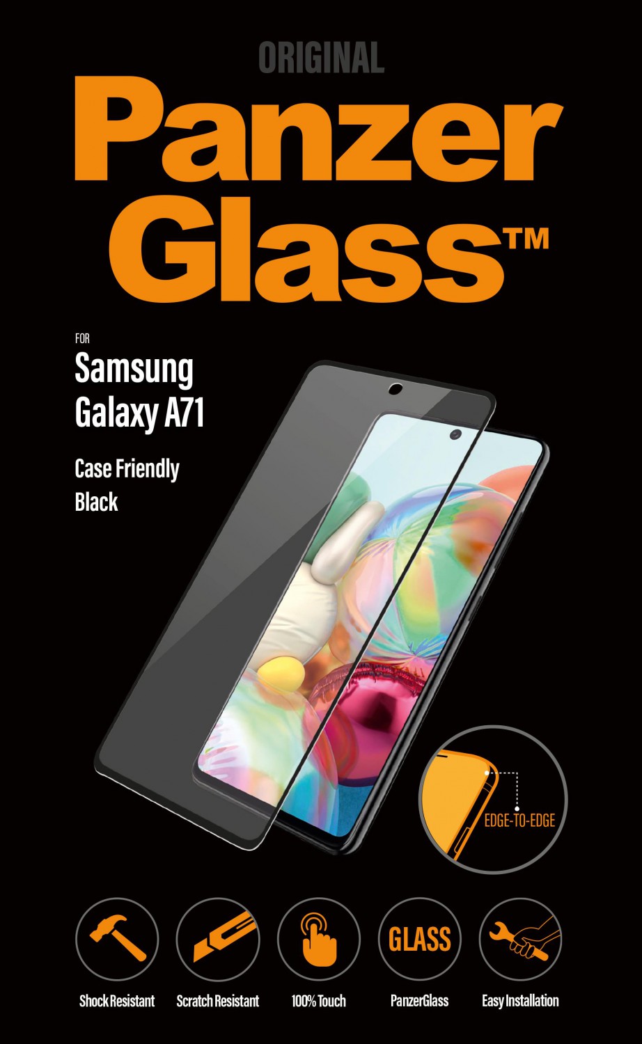 Ochranné sklo displeje PanzerGlass Edge to Edge pro Samsung Galaxy A71, černá