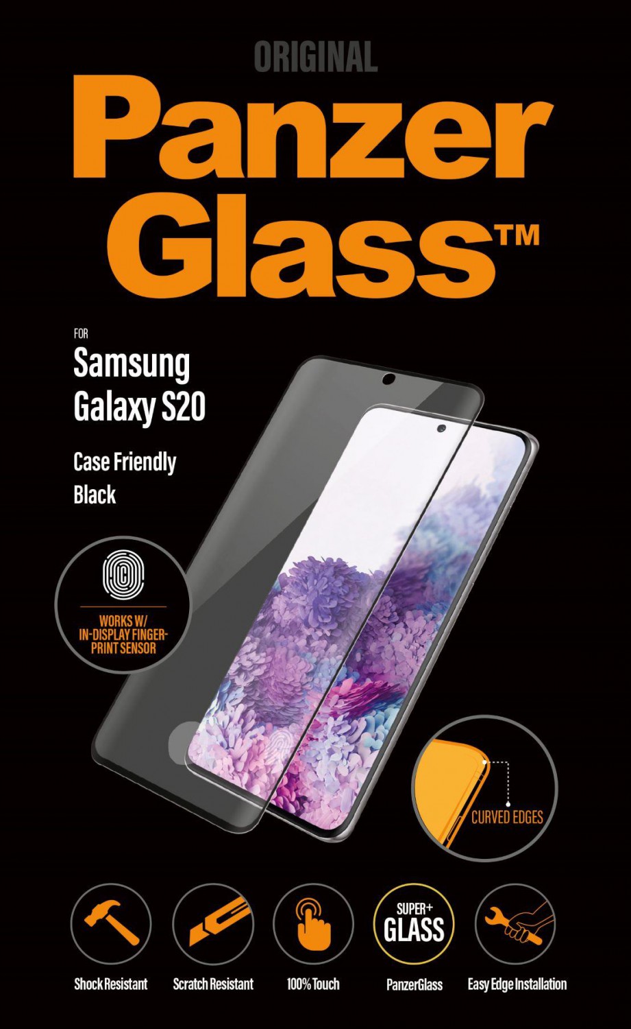 Ochranné sklo displeje PanzerGlass Premium pro Samsung Galaxy S20, černá