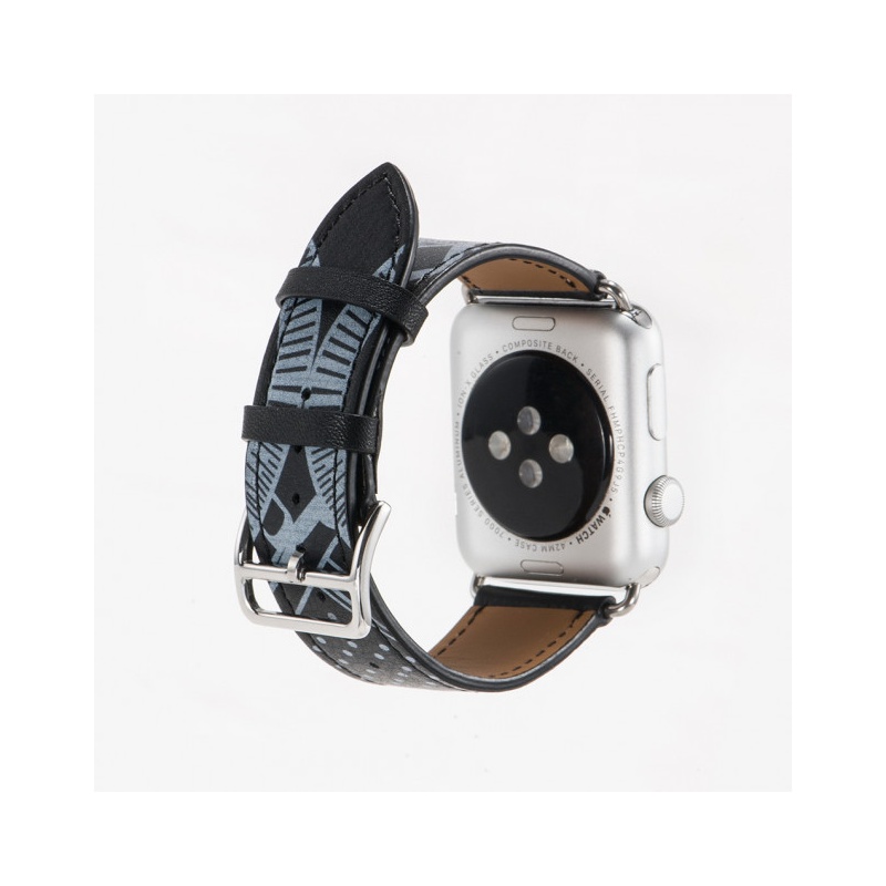 Kožený řemínek COTEetCI Fashion Leather Band pro Apple Watch 42/44mm, černá