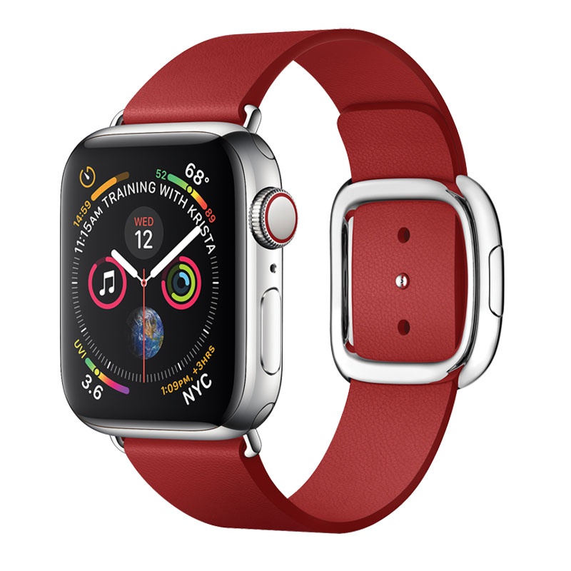 Kožený řemínek COTEetCI Nobleman Leather Magnetic Closure Band pro Apple Watch 42/44mm, červená