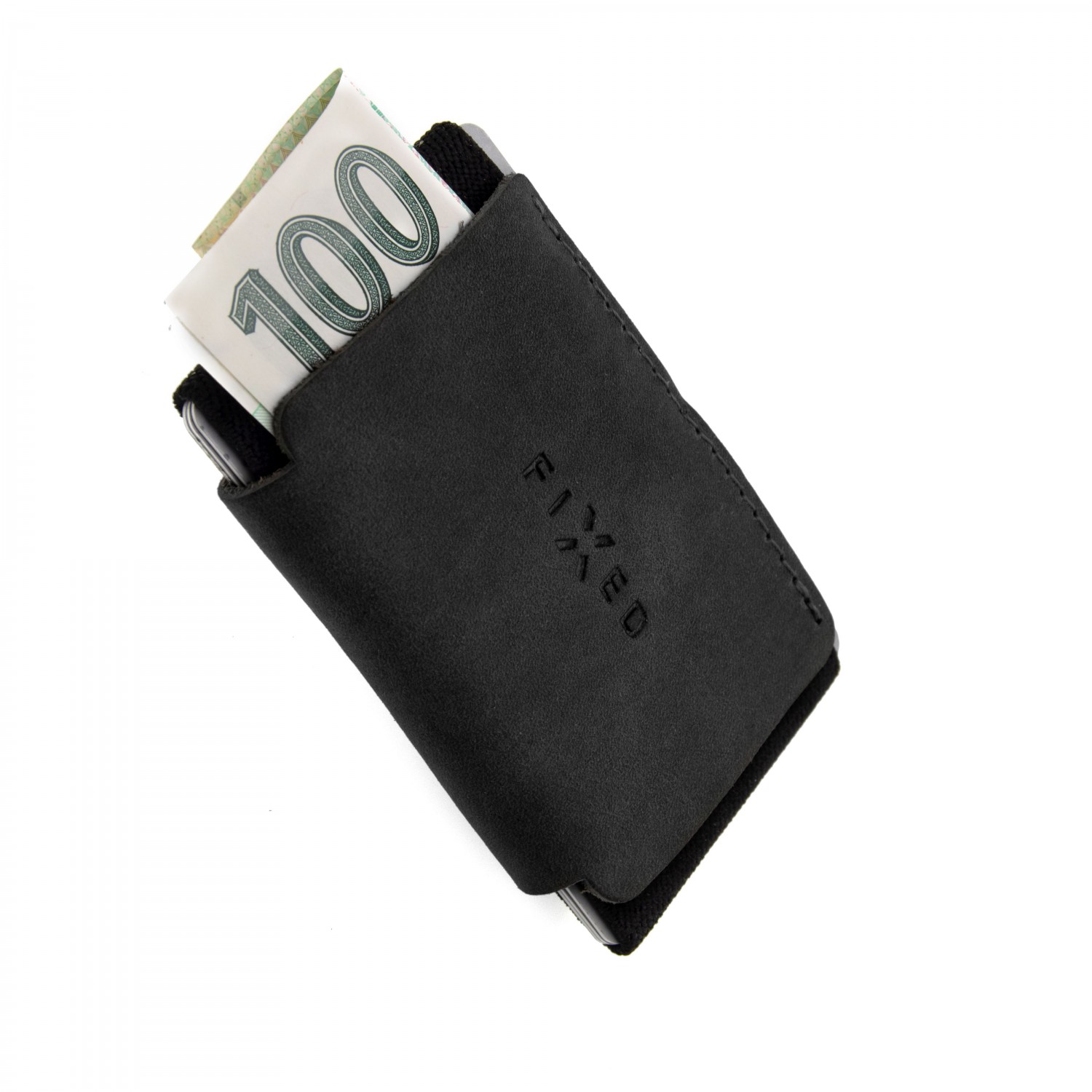  FIXED Tiny Wallet Kožená peněženka z pravé hovězí kůže, černá