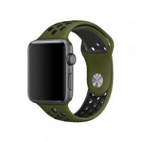 Silikónový remienok COTEetCI Sports Dot Band pre Apple Watch 42 / 44mm, tmavo zelená-čierna