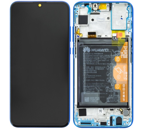 LCD + dotyk + predný kryt, batérie pre Honor 20 Lite, blue (Service Pack)