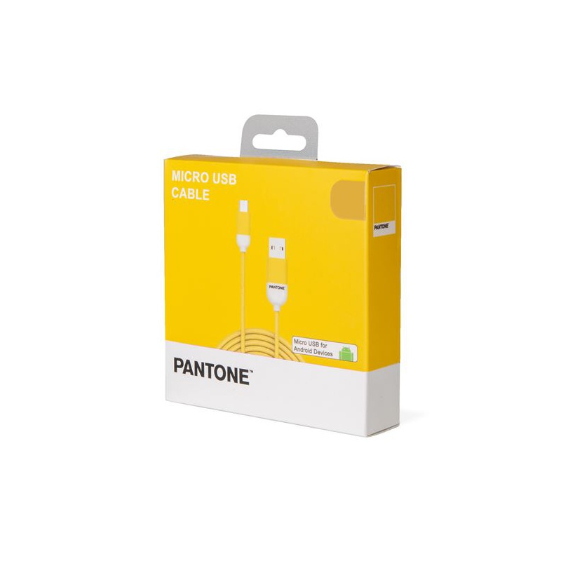 Datový kabel Pantone Micro USB kabel 1,5m, žlutá