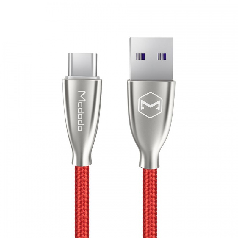 Datový kabel Mcdodo Excellence Series 5A, USB-C, 2m, červená