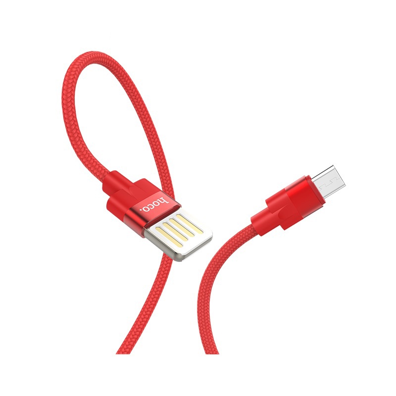 Datový kabel Hoco Outstanding Charging Data Cable, Micro USB, 1.2m, červená
