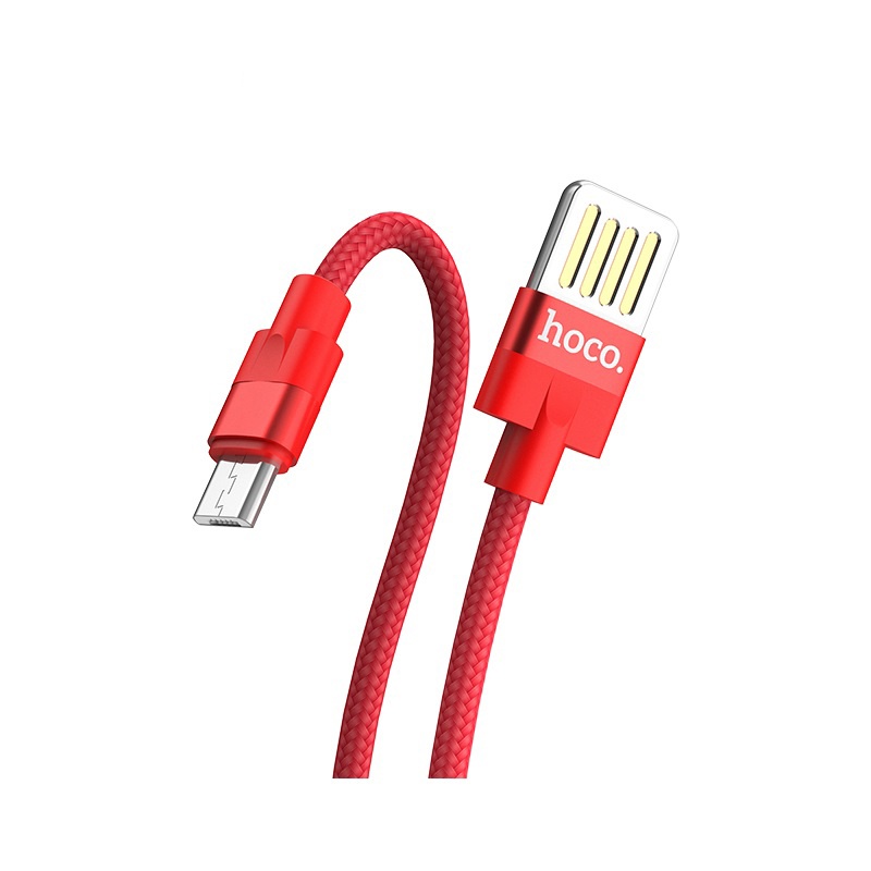 Datový kabel Hoco Outstanding Charging Data Cable, Micro USB, 1.2m, červená