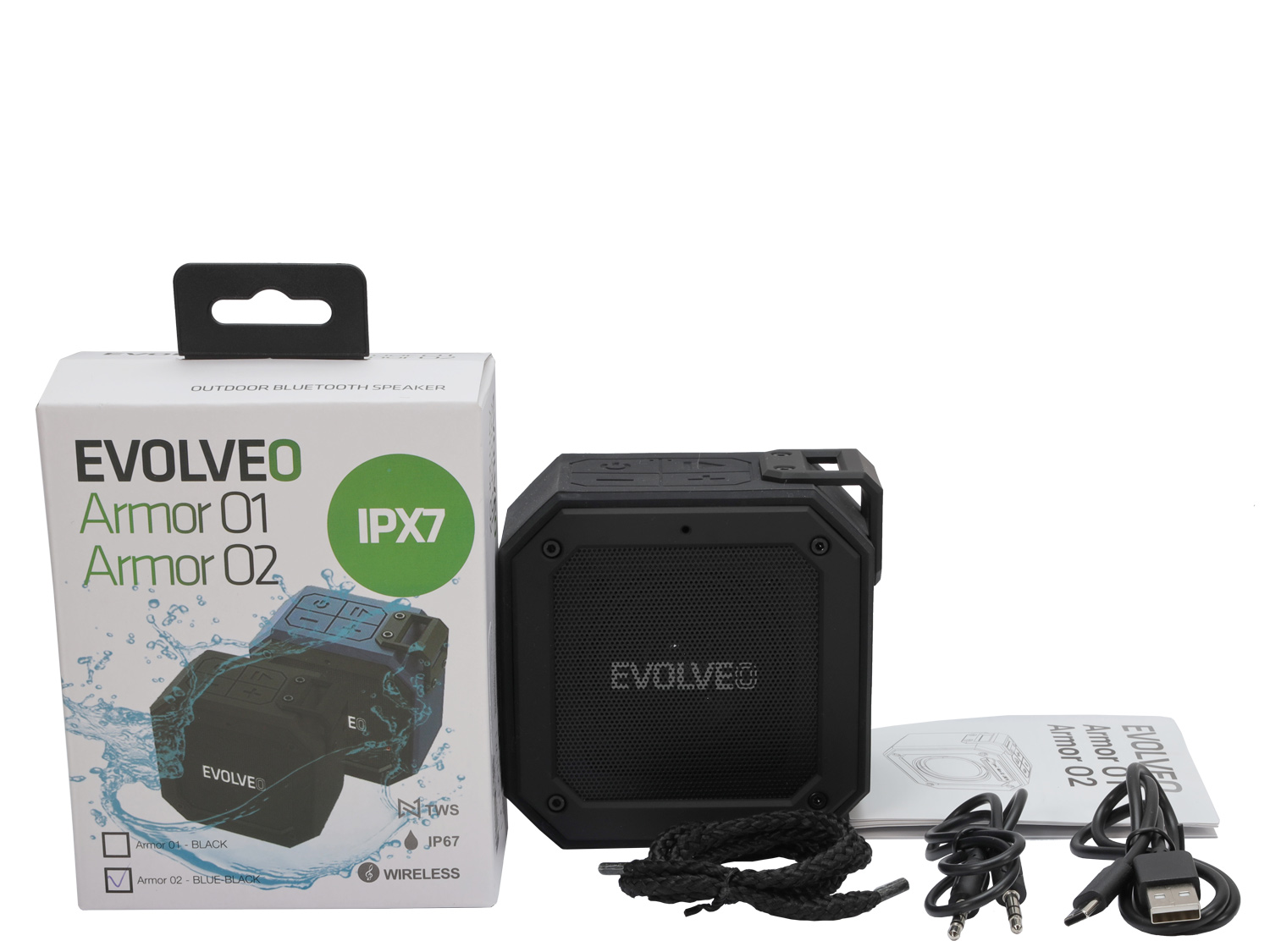 Outdoorový Bluetooth reproduktor Evolveo Armor O1, 12W, IPX7, černá