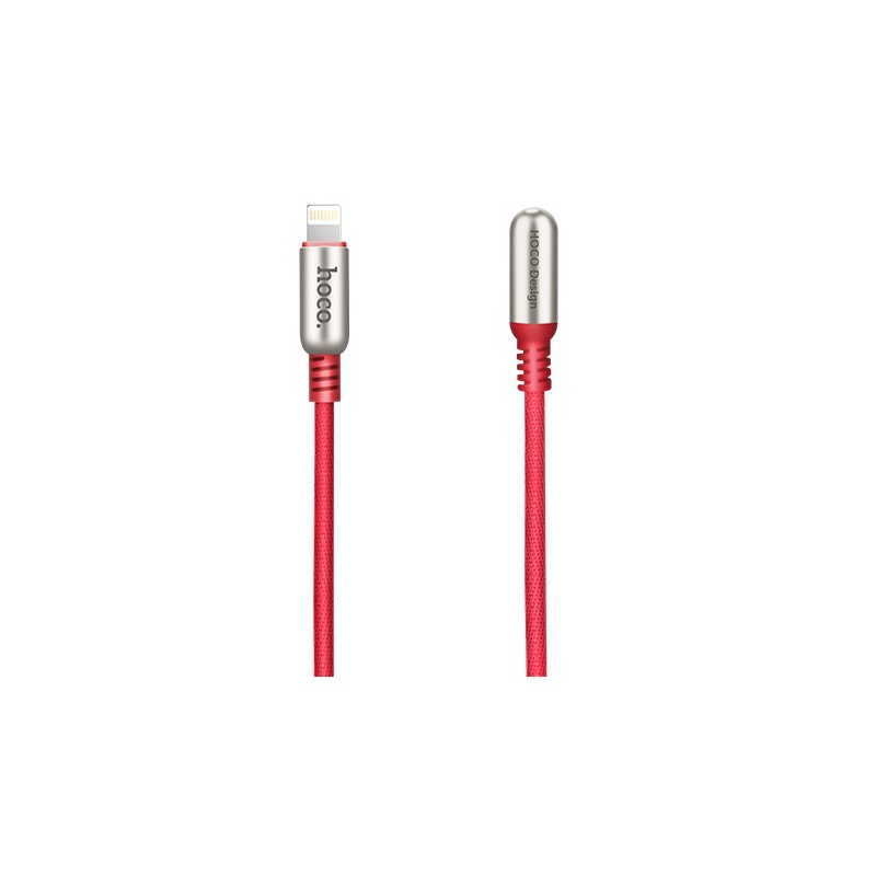 Datový kabel Hoco Capsule Lightning Charging Cable, 1.2m, červená 