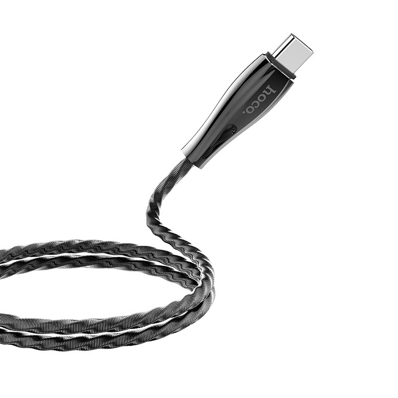 Datový kabel Hoco Metal Armor Charging Data Cable, Type-C, 1.2m, metalická šedá