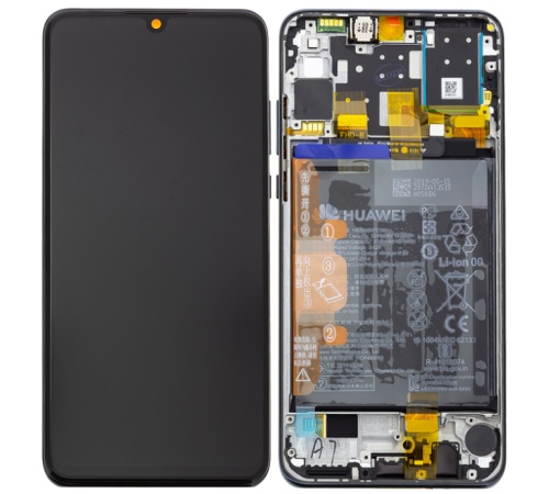 LCD + dotyk + rámček + batéria pre Huawei P30 Lite, black (Service Pack)