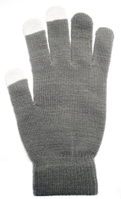 Dámské rukavice na dotykový displej šedé