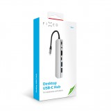 Hliníkový FIXED HUB 7IN1 s rozhraním USB-C pro notebooky a tablety