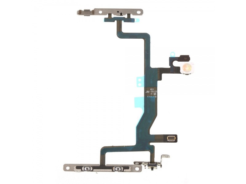 Tlačidlo zapnutia + tlačidlá hlasitosti flex kábel + Metal Plate pre Apple iPhone 6S