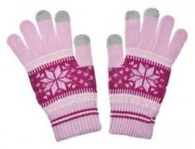 Dámske rukavice na dotykový displej NORDIC pink